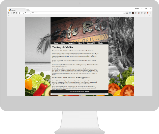 Cafe Rio Online Menu